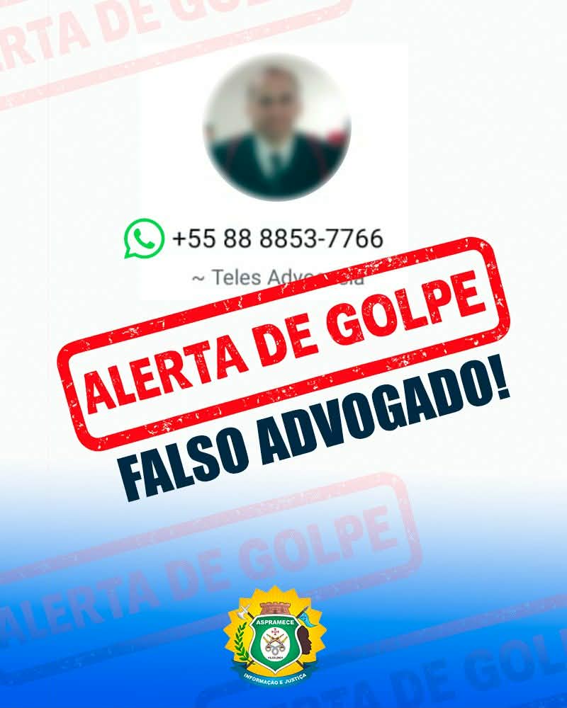 Aspramece informa: bandidos utiliza nome de advogado da Aspramece para realizar golpe do falso advogado.